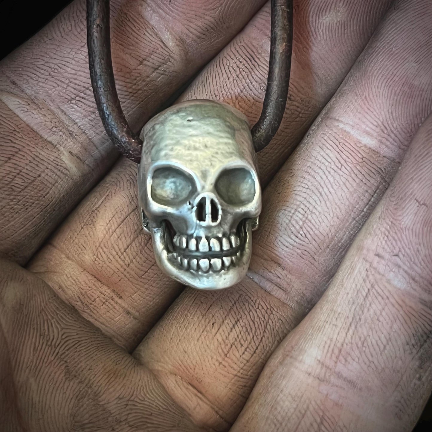 999+ Pure Silver Skull Pendant. Made in America. hand forged in Montana.