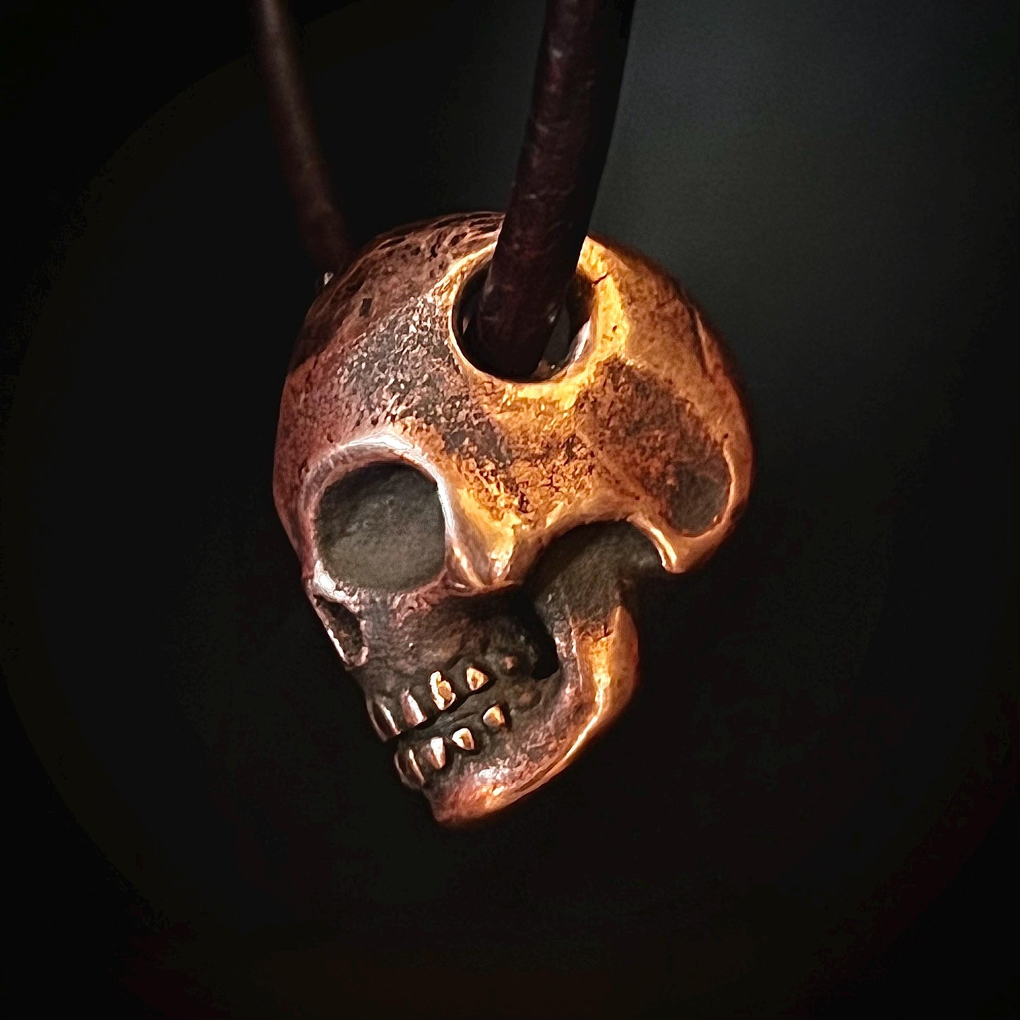 Copper Skull Pendant. Made in America. Hand forged in Montana