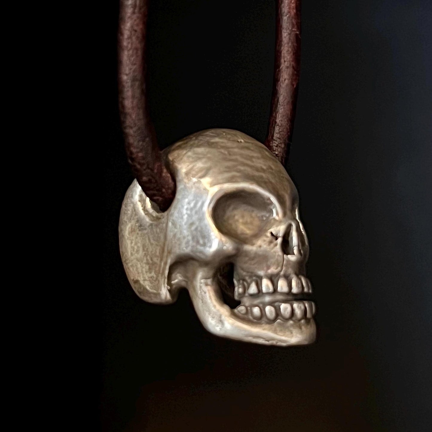 999+ Pure Silver Skull Pendant. Made in America. hand forged in Montana.