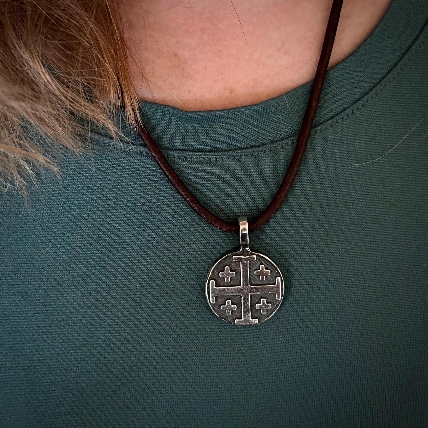 999+ Pure Silver Jerusalem Cross / Crusader Cross Pendant.    Made in America. hand forged in Montana.