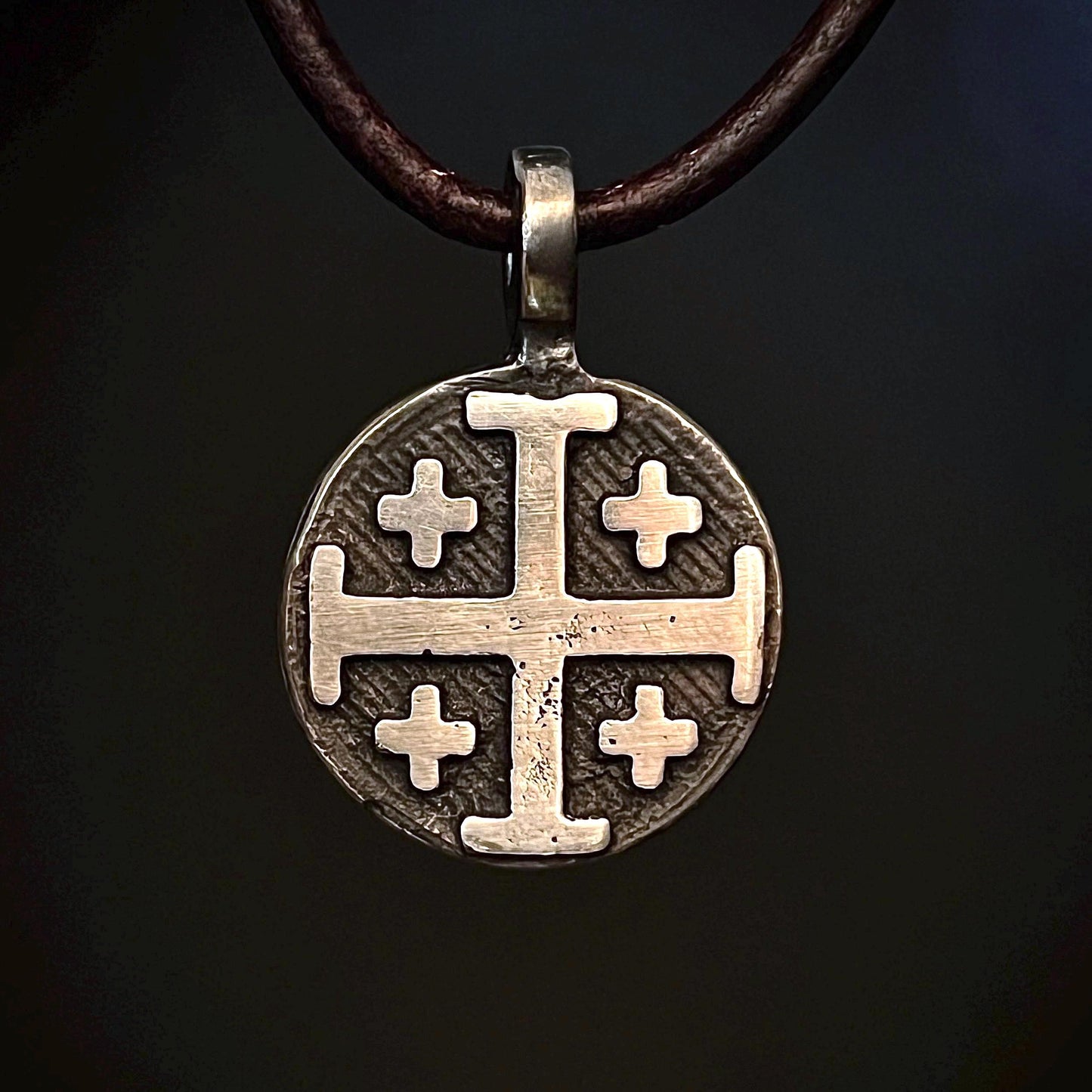 999+ Pure Silver Jerusalem Cross / Crusader Cross Pendant.    Made in America. hand forged in Montana.