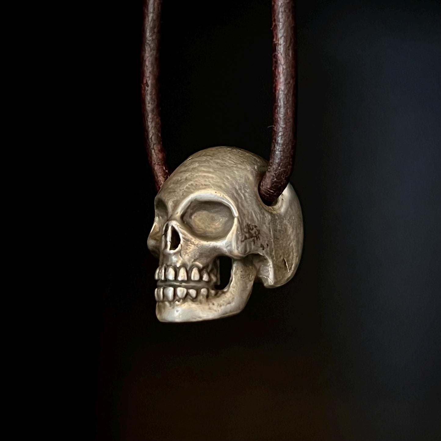 999+ Pure Silver Skull Pendant. Made in America. hand forged in Montana.