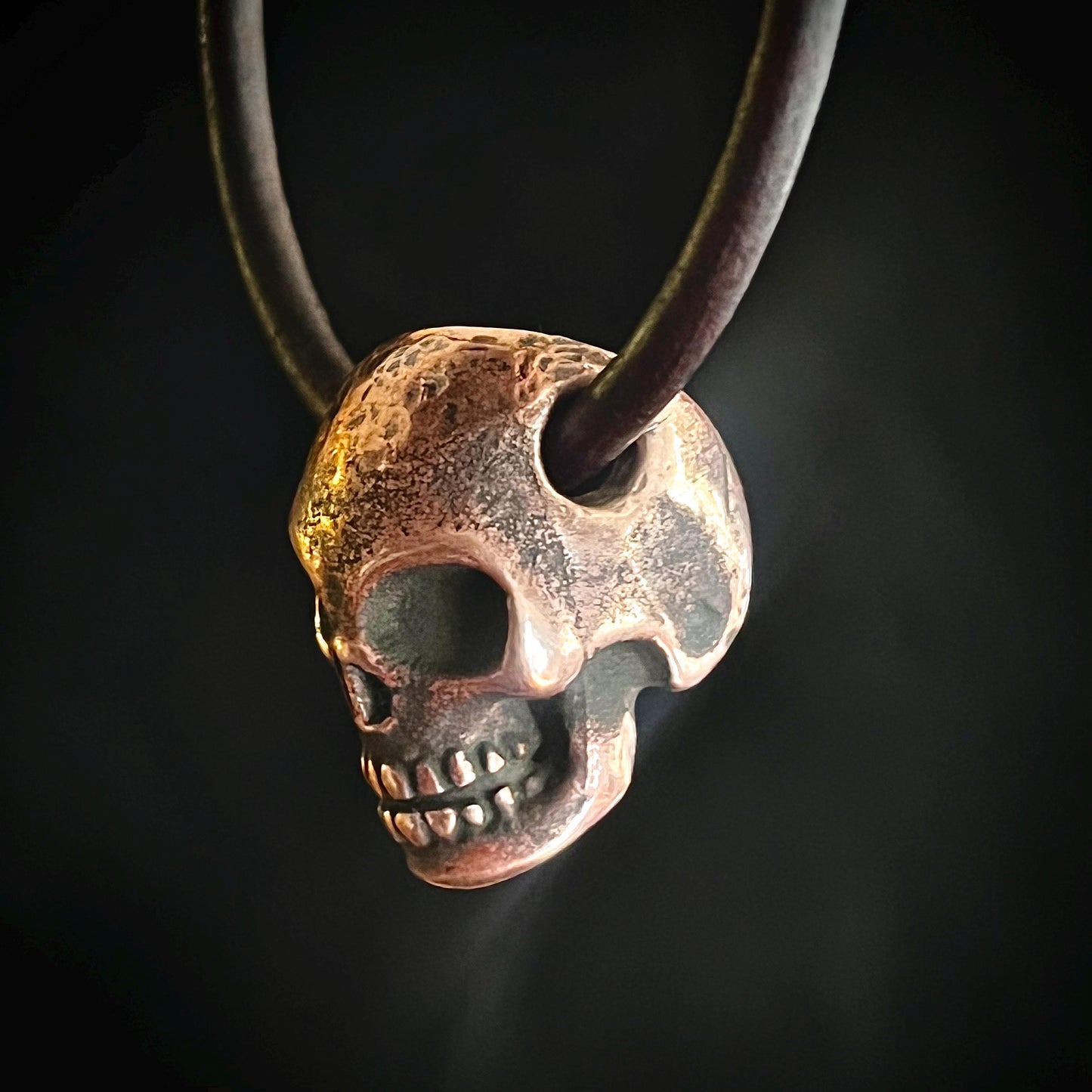 Copper Skull Pendant. Made in America. Hand forged in Montana