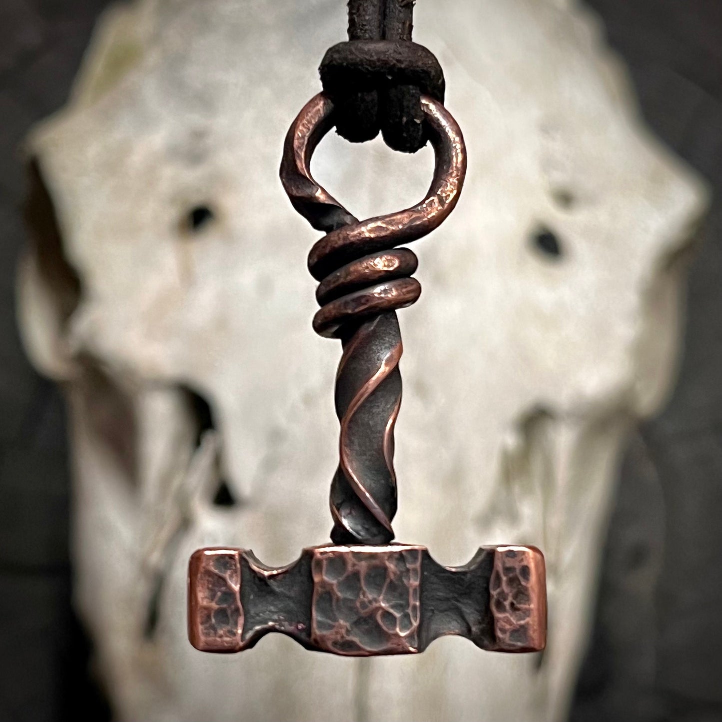 Copper Thor’s Hammer. Mjölnir Pendant. Made in America. Hand forged in Montana