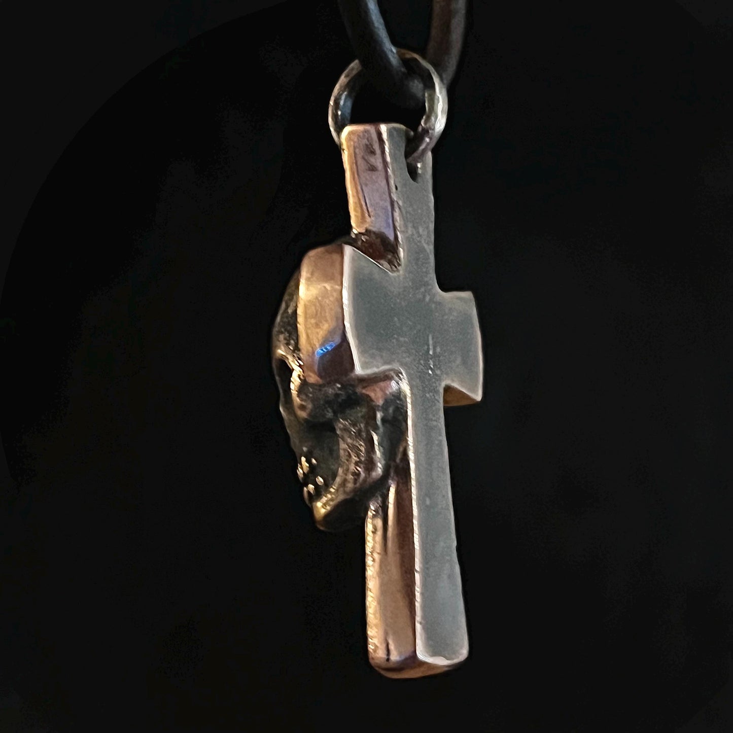 Copper Golgotha Cross Pendant. Made in America. Hand forged in Montana