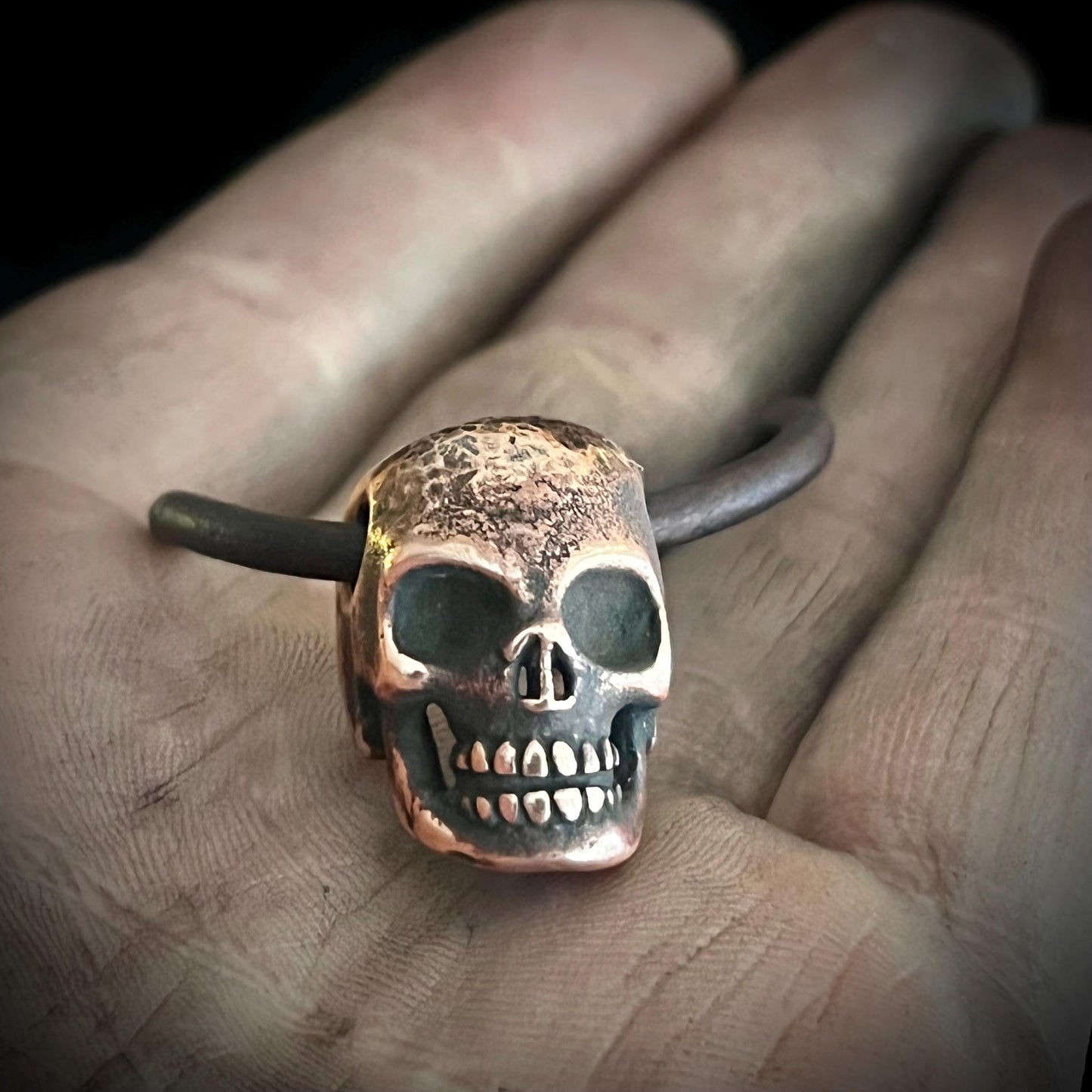 Copper Skull Pendant. Made in America. Hand forged in Montana