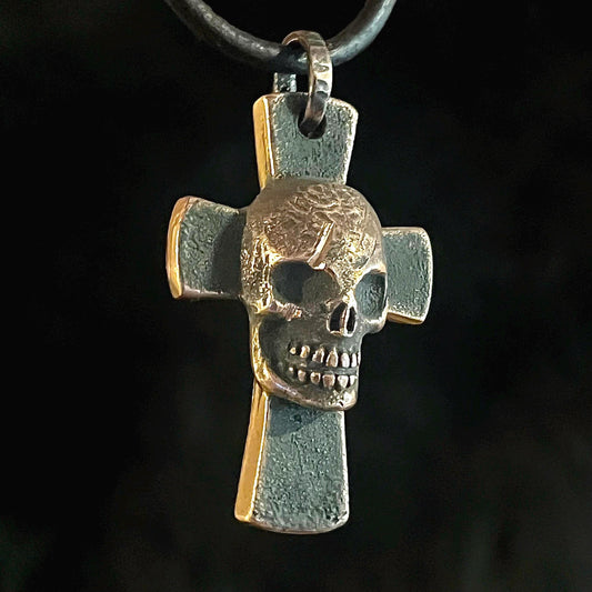 Copper Golgotha Cross Pendant. Made in America. Hand forged in Montana