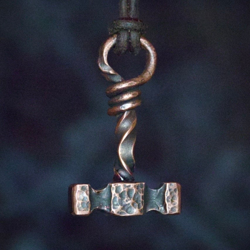 Copper Thor’s Hammer. Mjölnir Pendant. Made in America. Hand forged in Montana