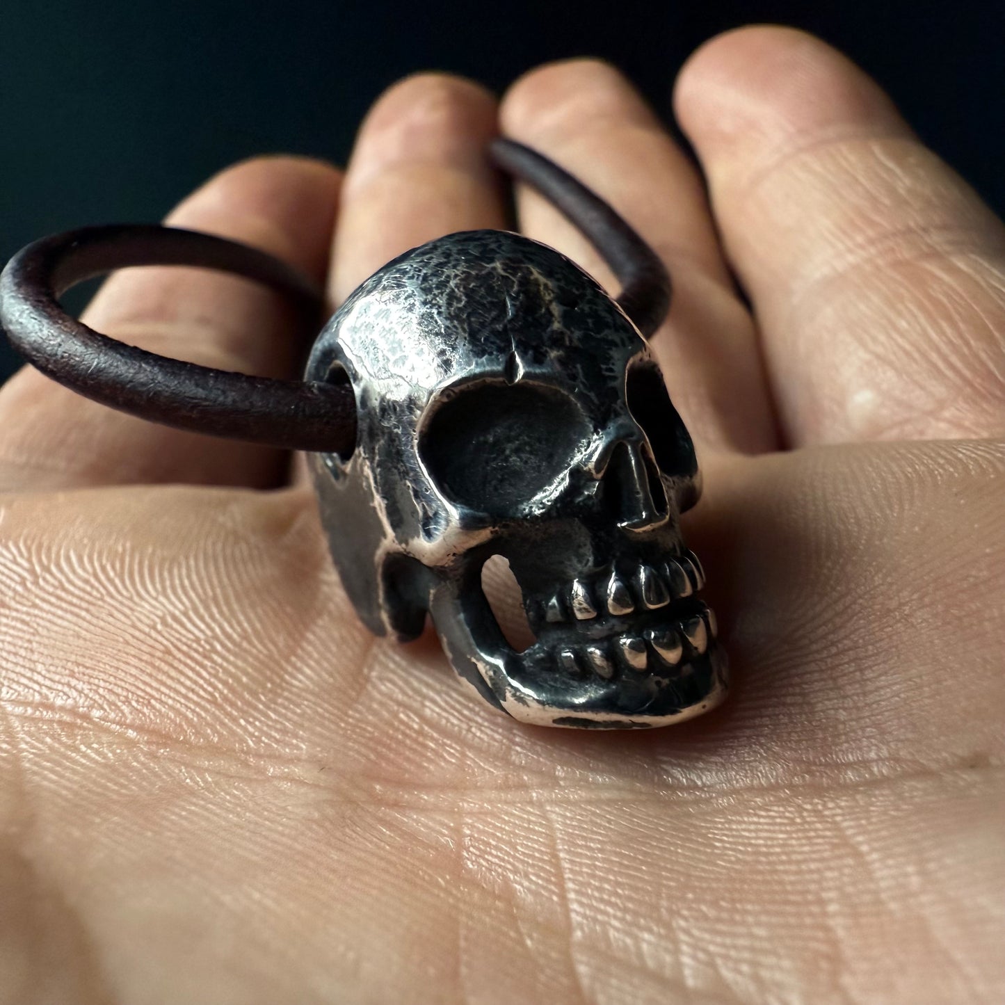 999+ Pure Silver Skull Pendant. Made in America. hand forged in Montana.