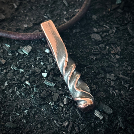 Copper Twisted Bar Pendant. Made in America. Hand Forged in Montana