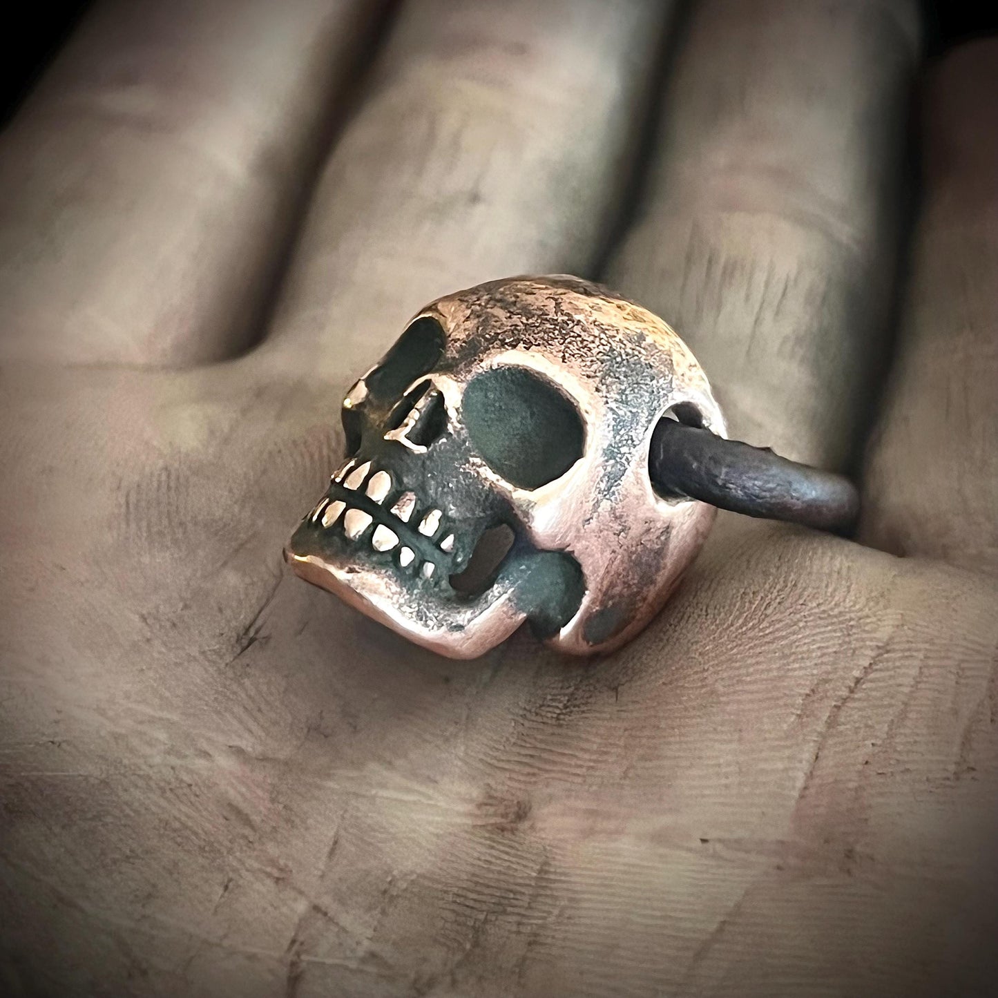 Copper Skull Pendant. Made in America. Hand forged in Montana