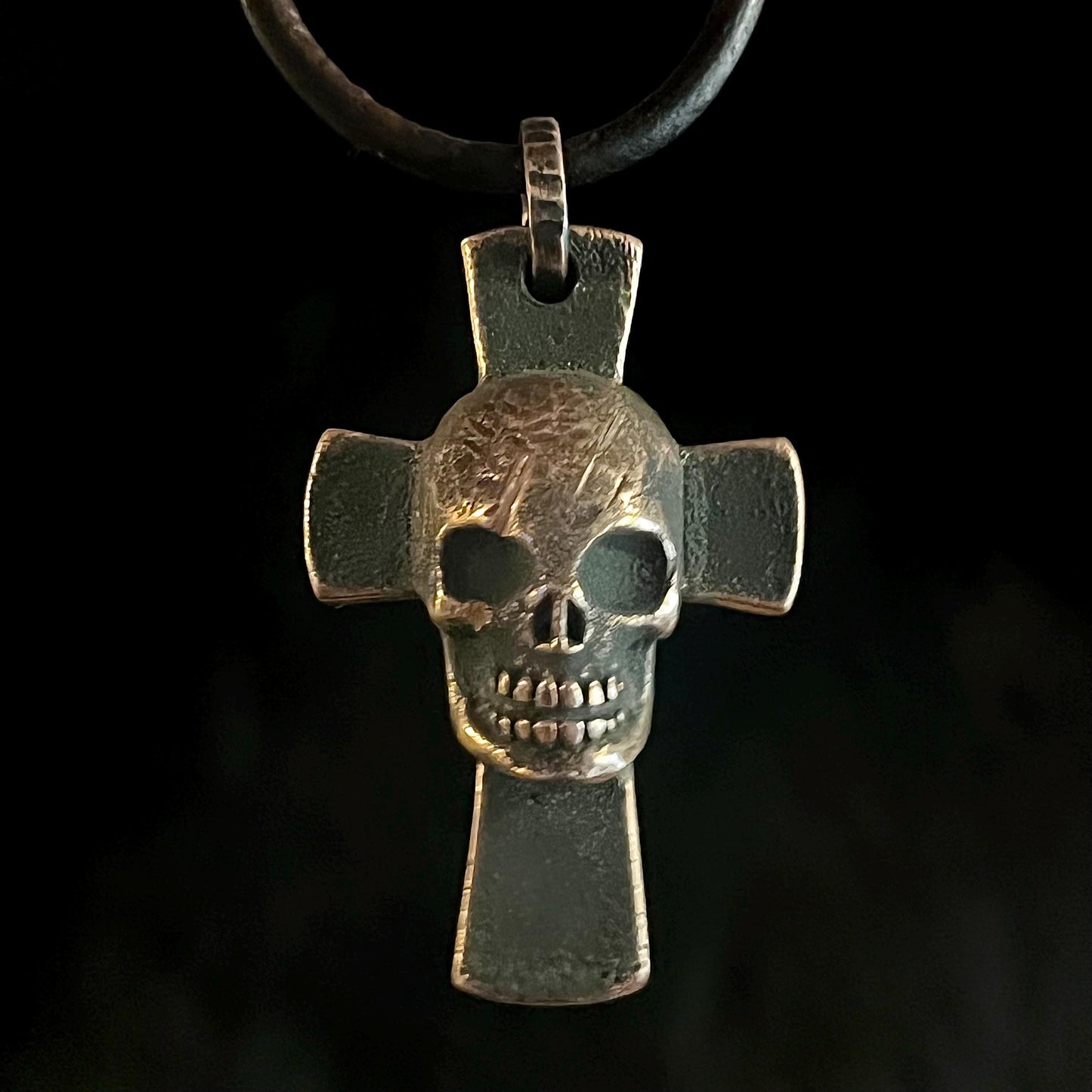 Copper Golgotha Cross Pendant. Made in America. Hand forged in Montana