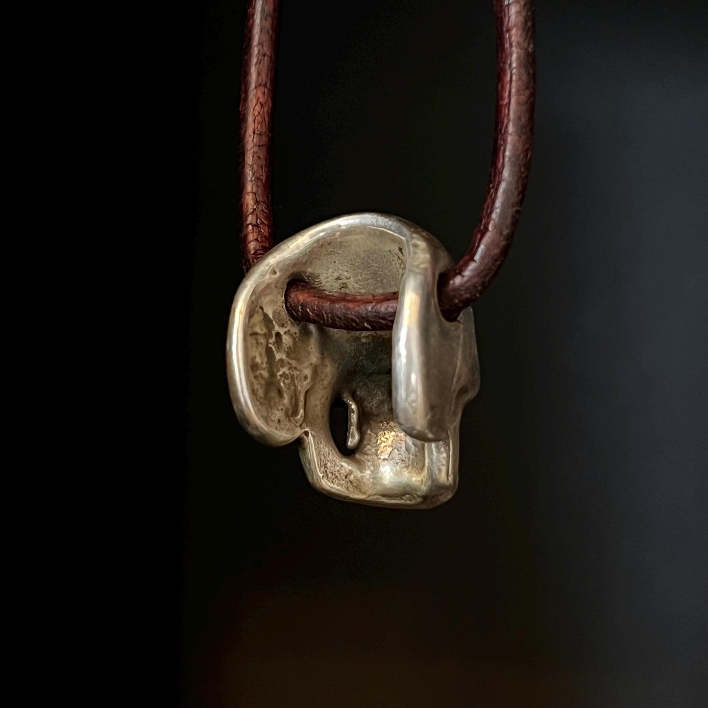 999+ Pure Silver Skull Pendant. Made in America. hand forged in Montana.