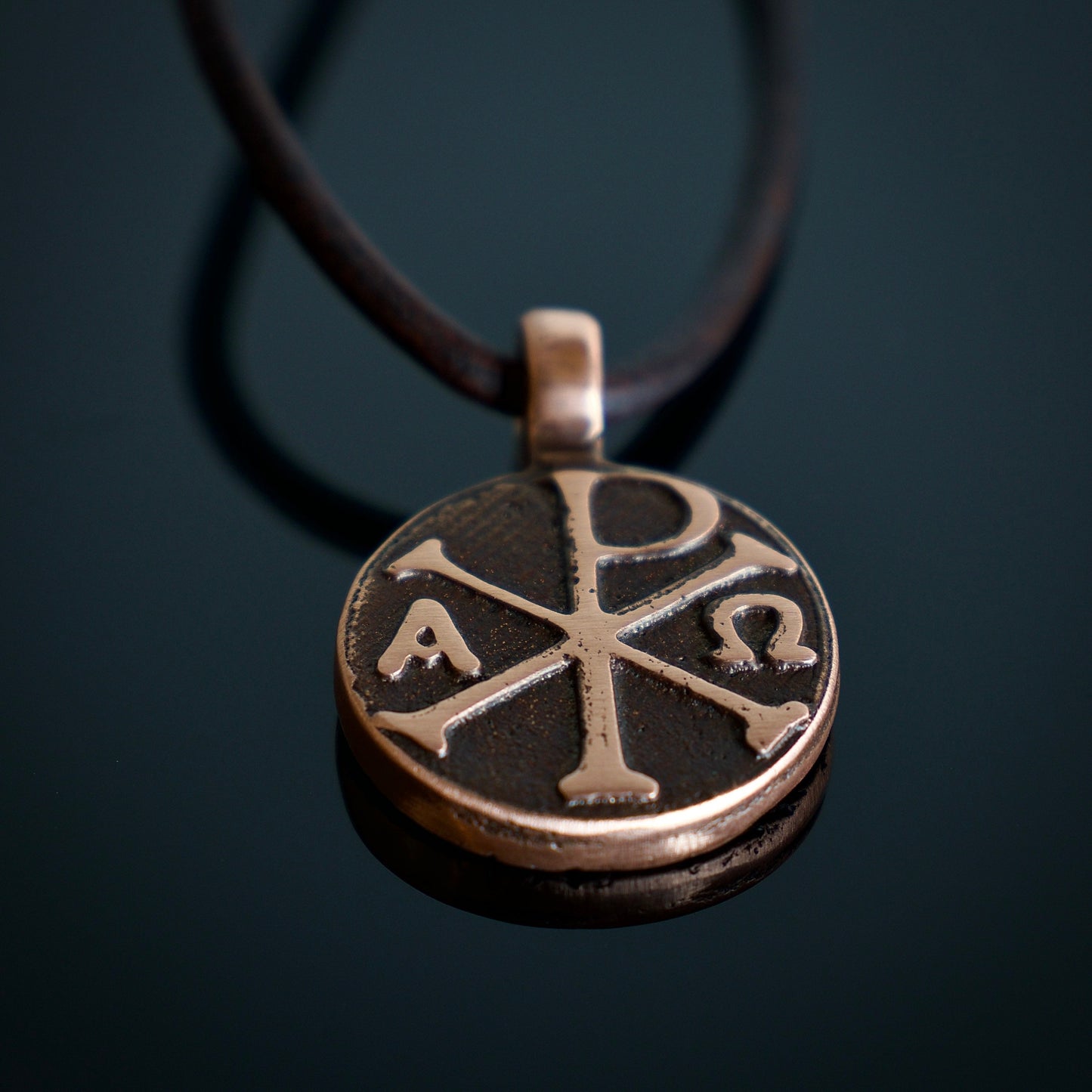 Copper Chi Rho Pendant. Made in America. Hand forged in Montana