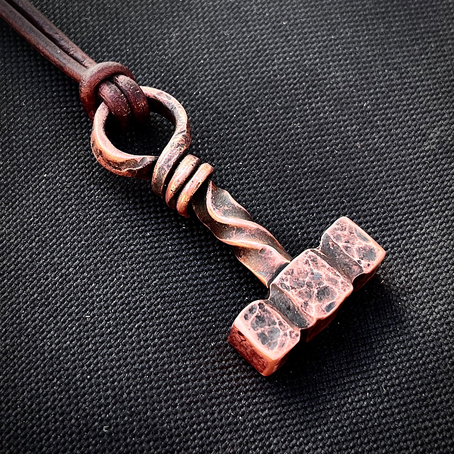 Copper Thor’s Hammer. Mjölnir Pendant. Made in America. Hand forged in Montana