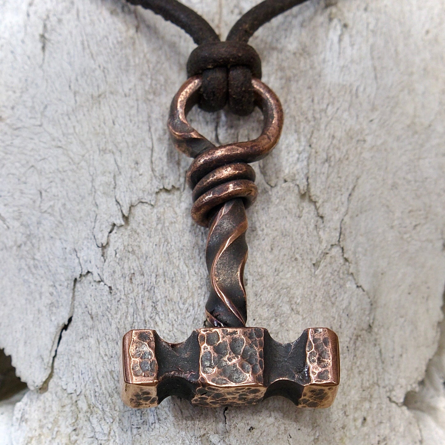 Copper Thor’s Hammer. Mjölnir Pendant. Made in America. Hand forged in Montana